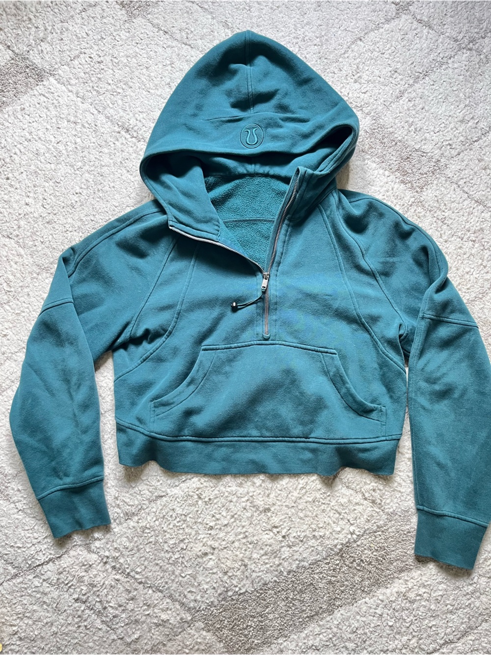 Lululemon Teal Hooded Scuba Sweater